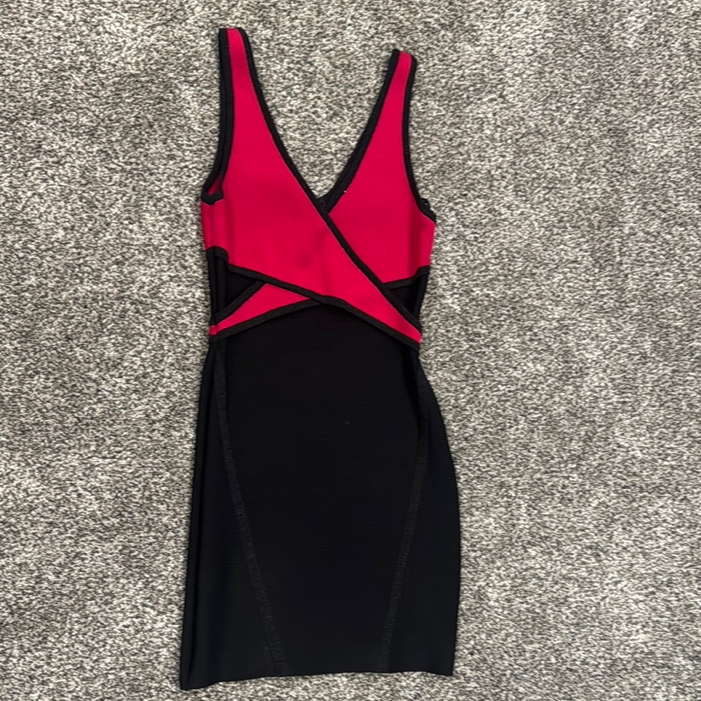 Marciano Dress (S) Elegant Black and Pink Dress